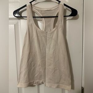 Lululemon White Waist Length Swiftly Tank Top Size 8
